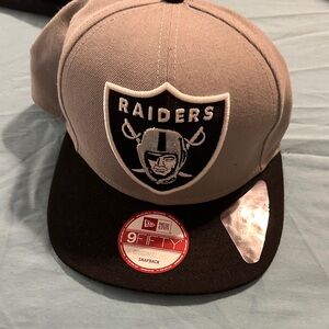 New Era Raiders Gray and Black Snapback Hat
